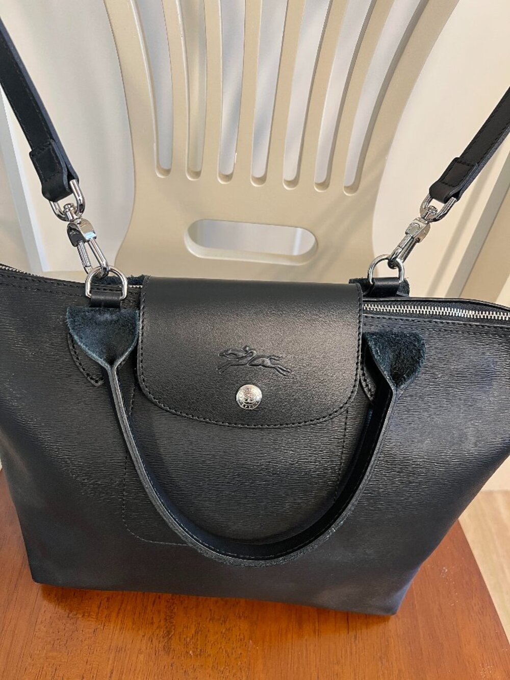 Longchamp Leather Top Handle Bag